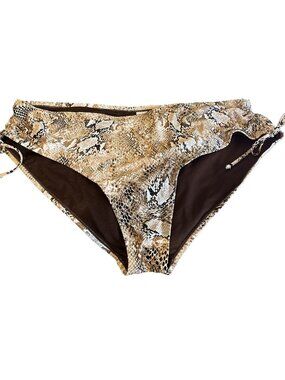 TIME & TRU Women’s 3X MidRise Reptile Print Bikini Bottom Adjustable Sides NWT